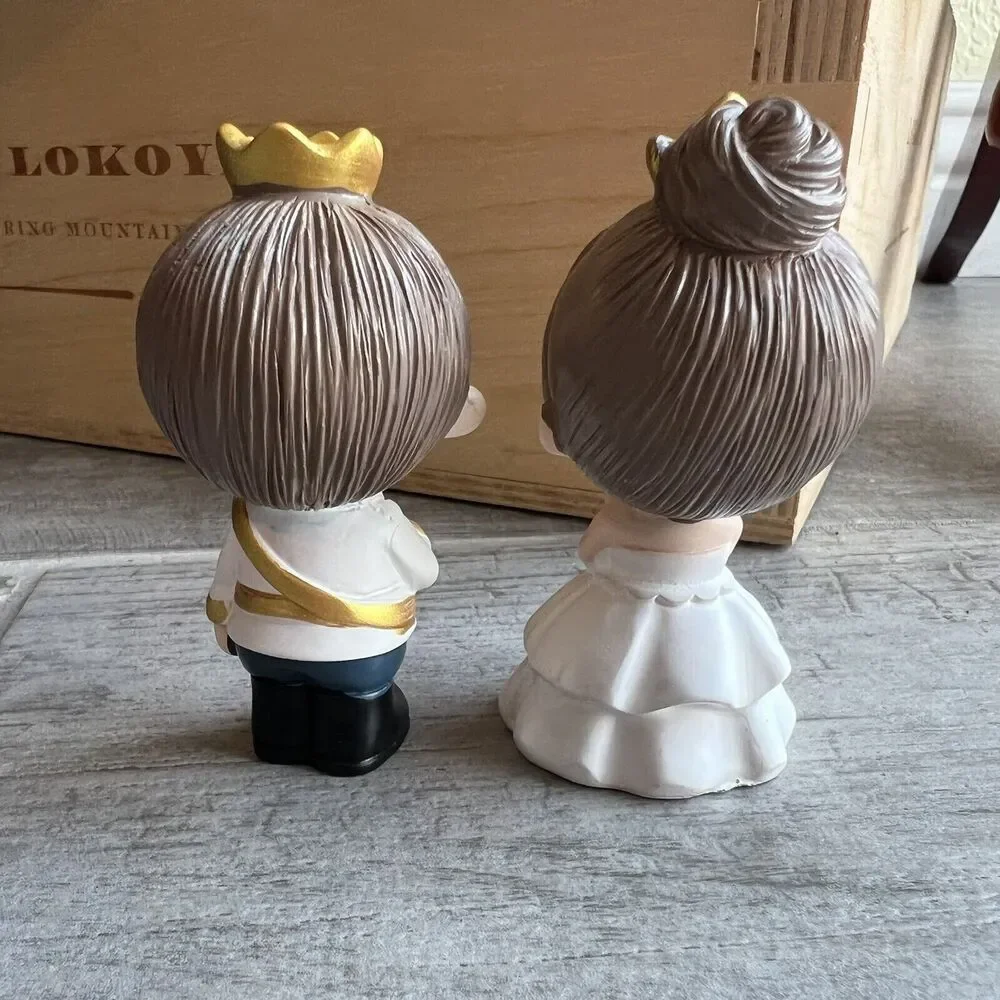 Princess & Prince Cake Decor Topper Wedding Anniversary Figurine Ornament NEW